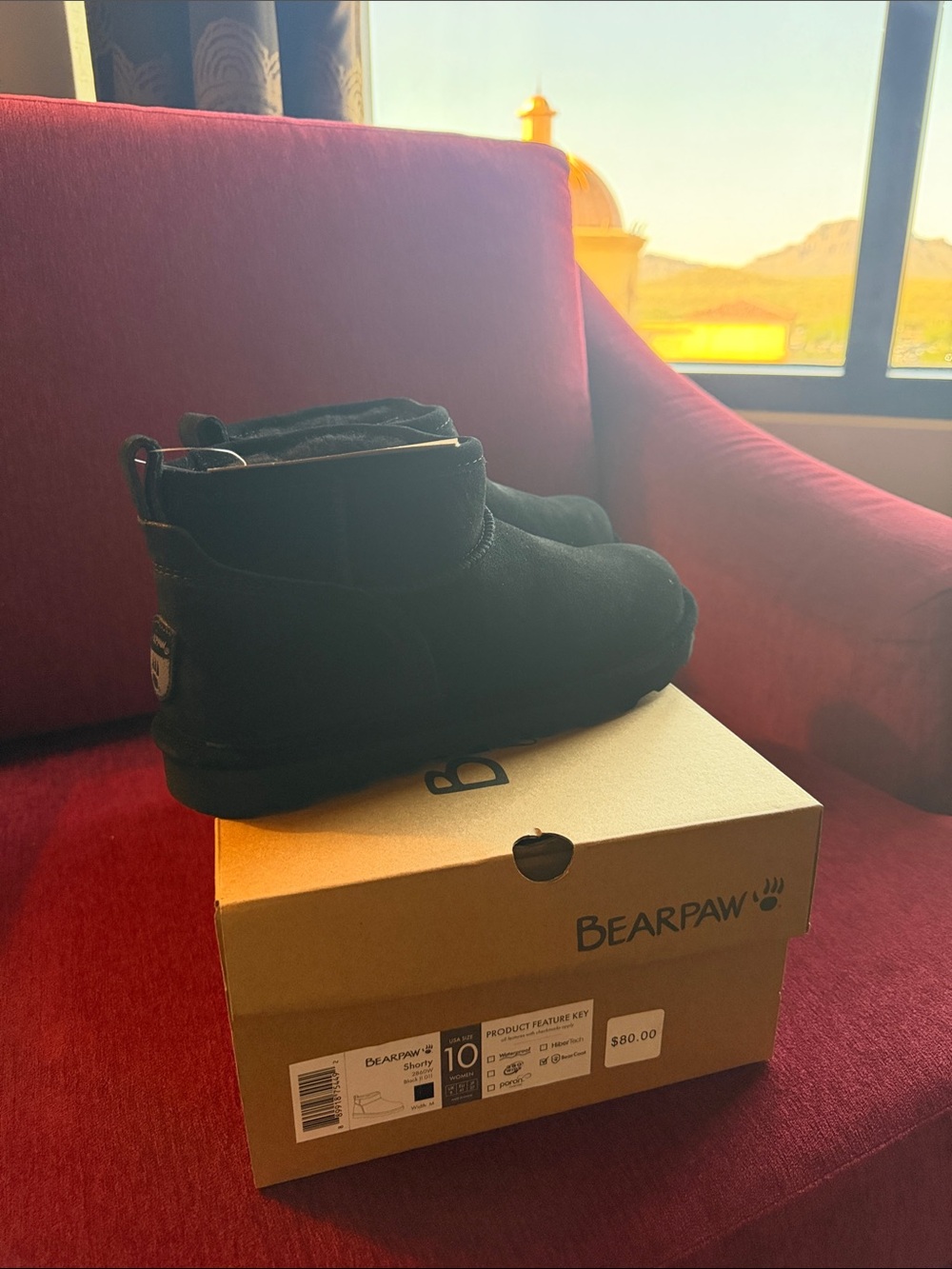 Bearpaw Shorty black fur Boots new lots sizes! Size 10